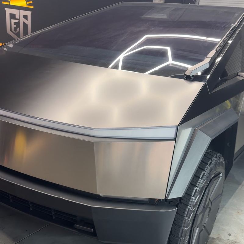 Tesla Cybertruck with satin film